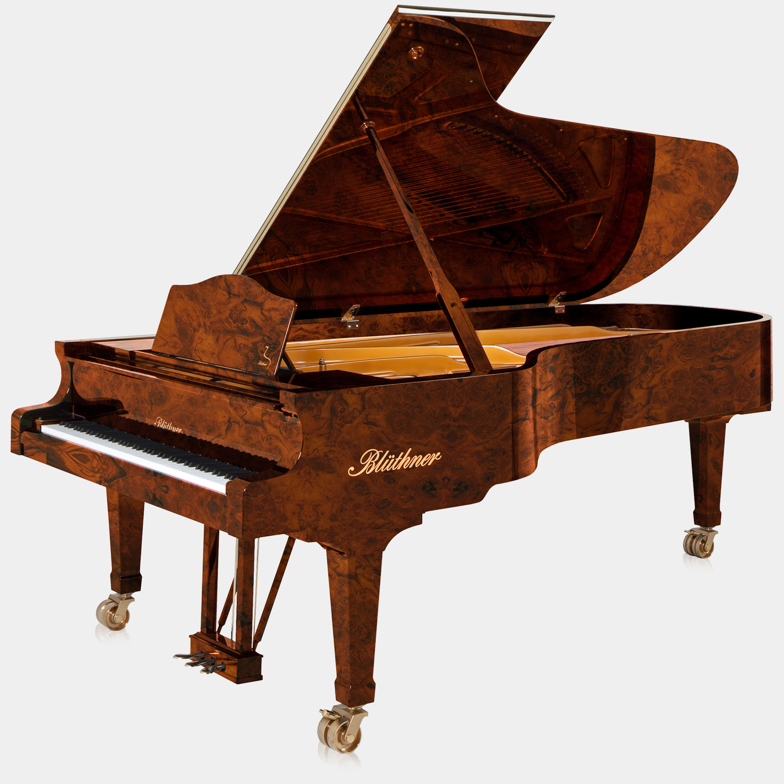 Blüthner Model 1 piano in Burl Walnut finish