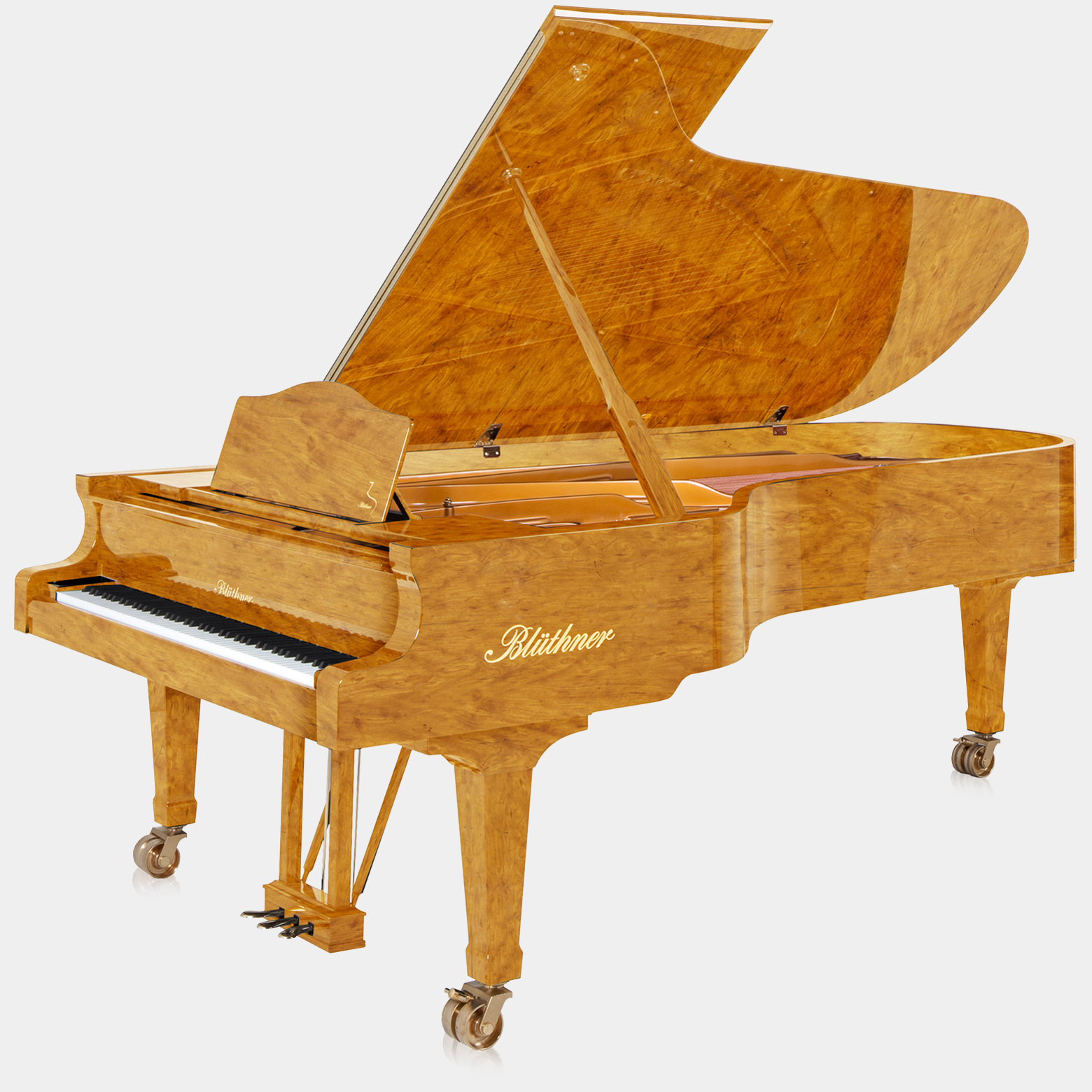 Blüthner Model 1 piano in Satinwood finish