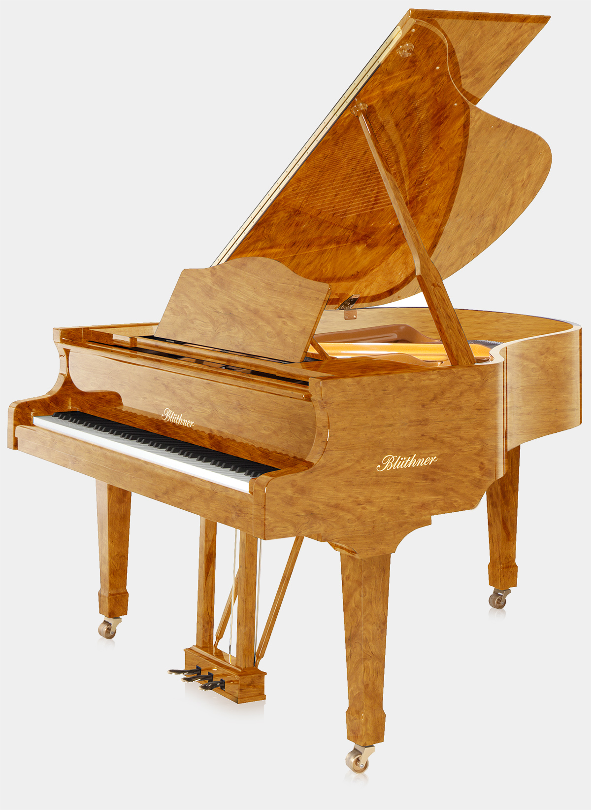 Blüthner Model 10 piano in Satinwood finish