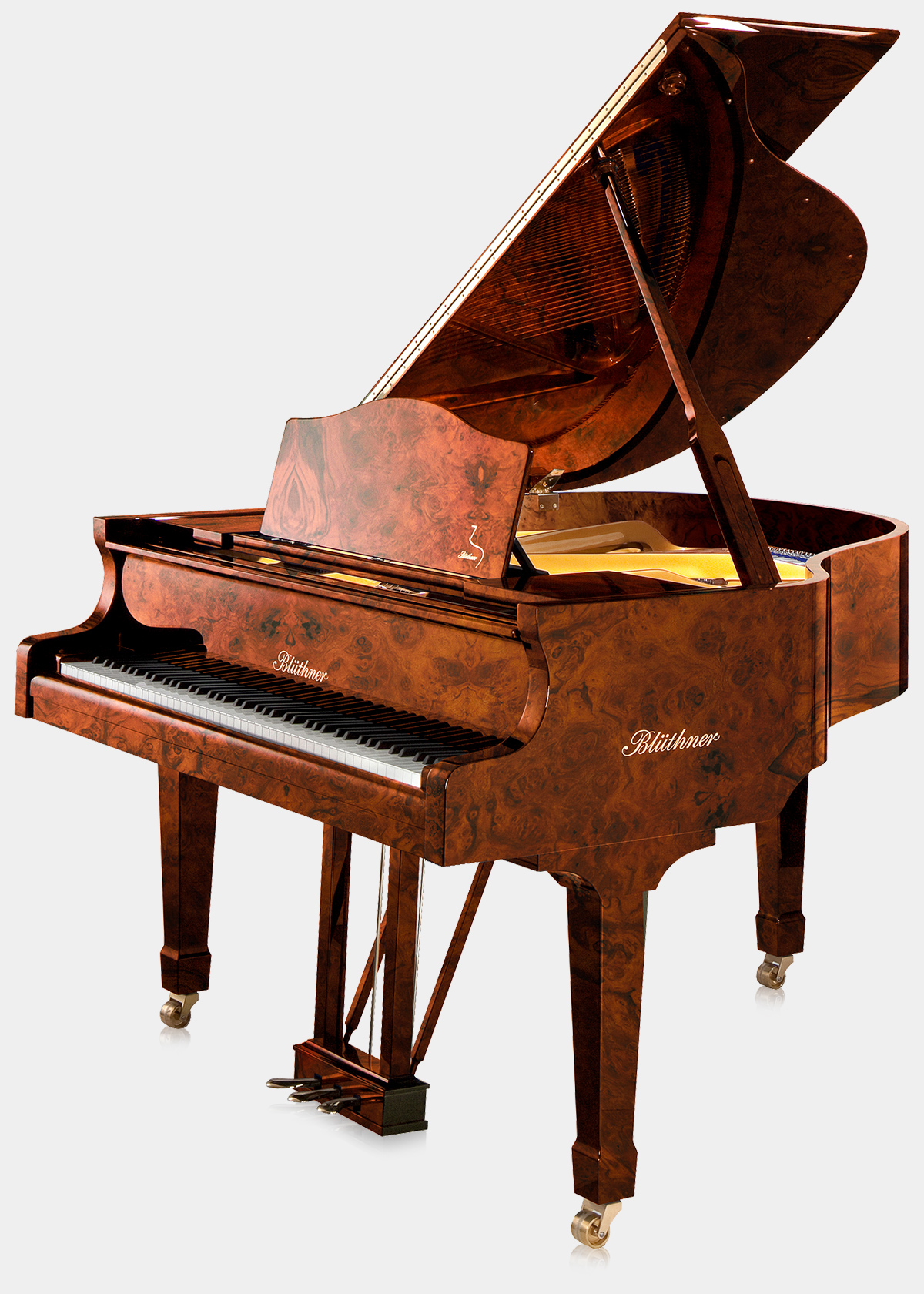 Blüthner Model 11 piano in Burl Walnut finish