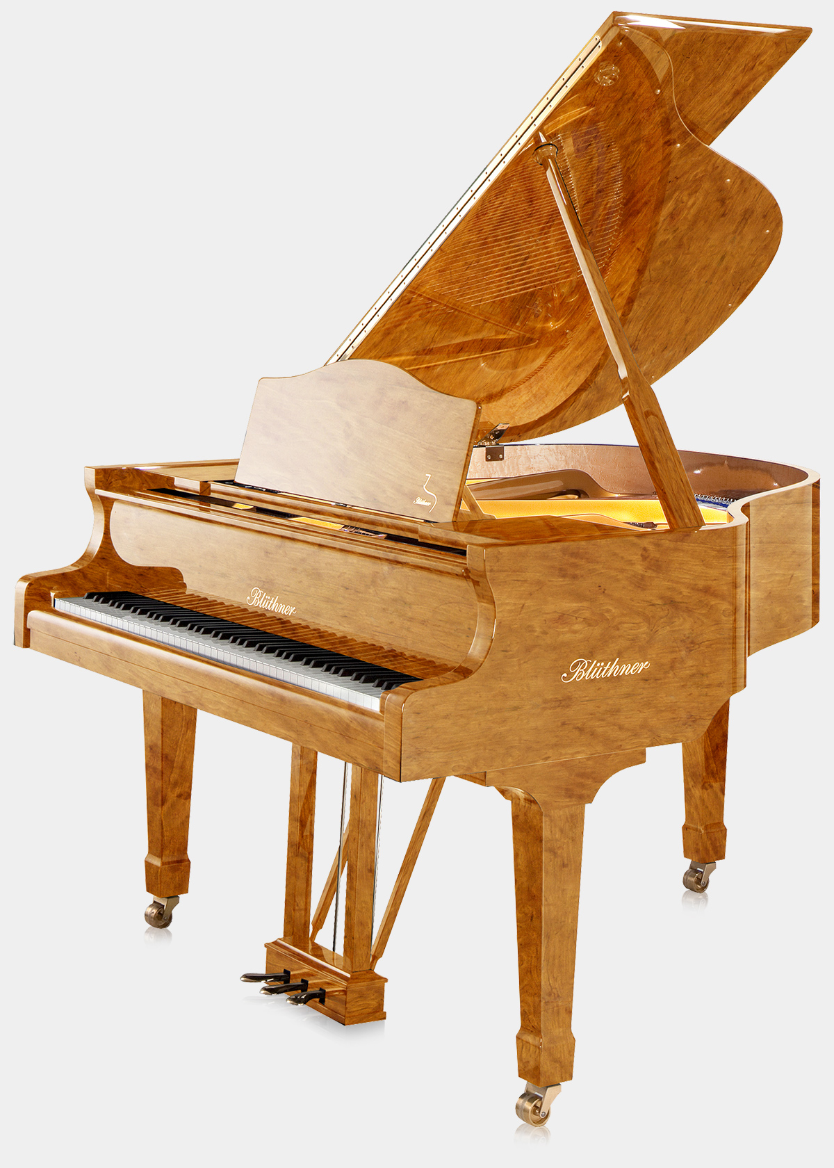 Blüthner Model 11 piano in Satinwood finish