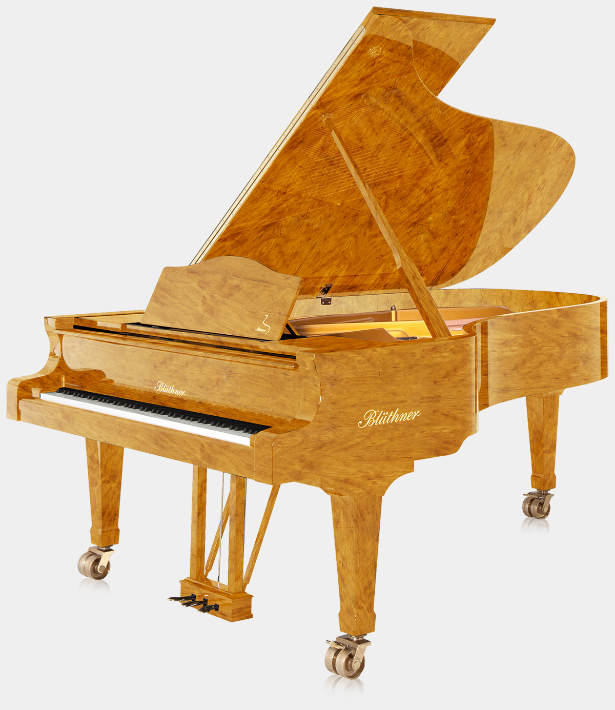 Blüthner Model 2 piano in Satinwood finish