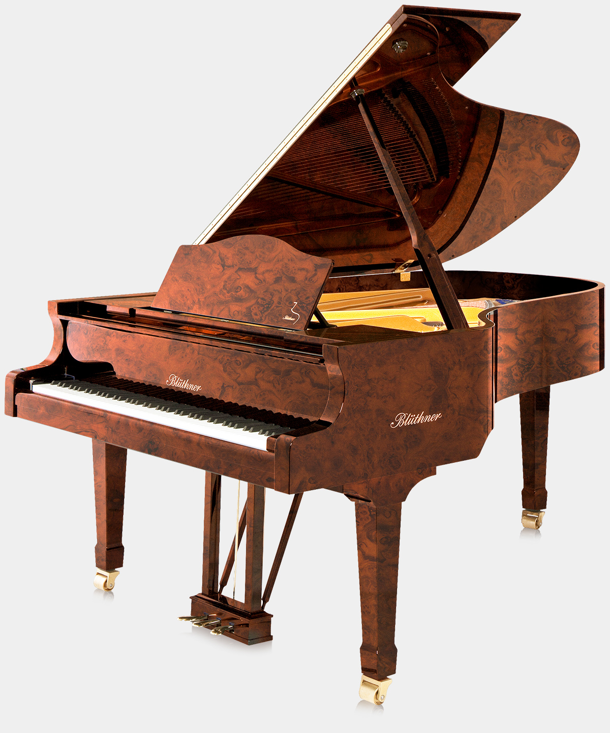 Blüthner Model 4 piano in Burl Walnut finish