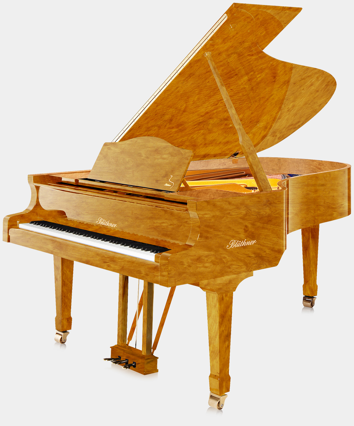 Blüthner Model 4 piano in Satinwood finish