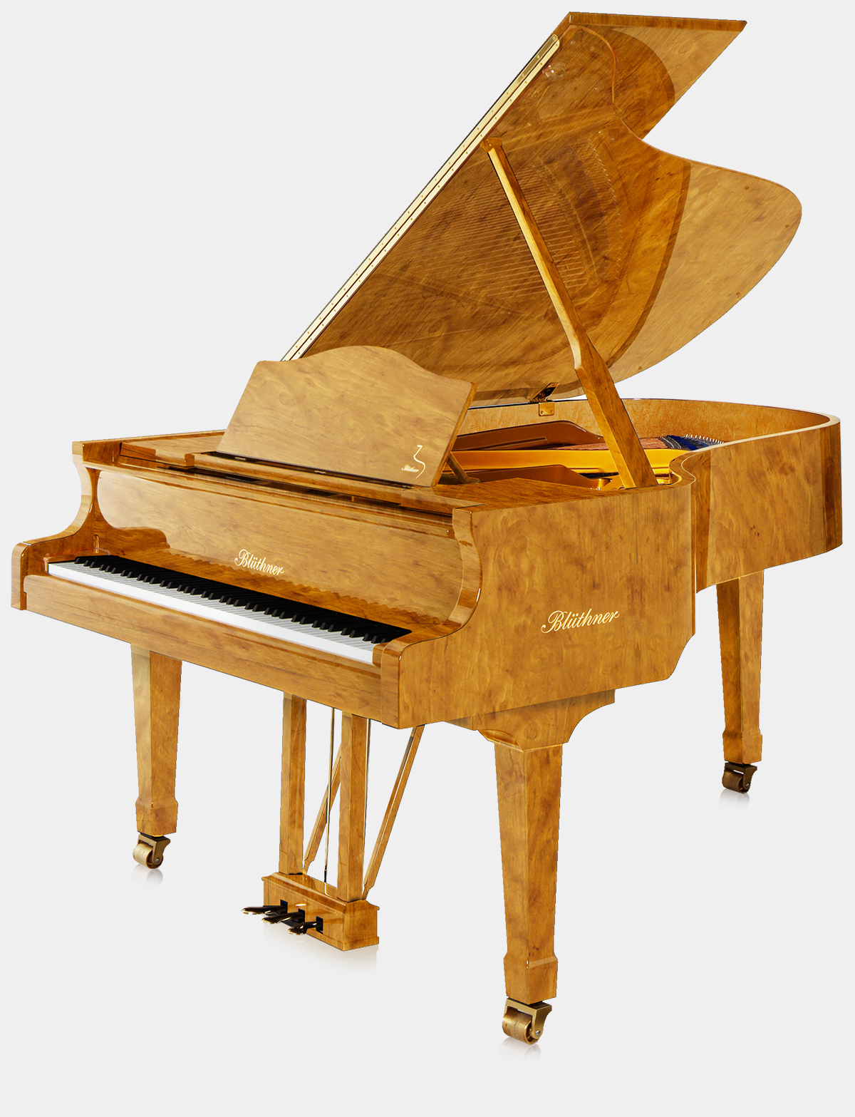 Blüthner Model 6 piano in Satinwood finish