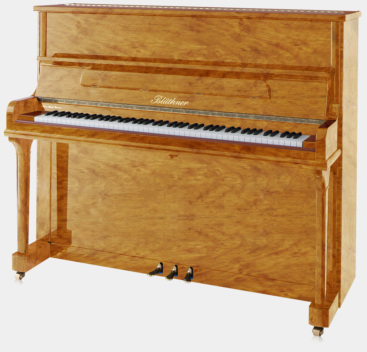 Blüthner Model A piano in Satinwood finish