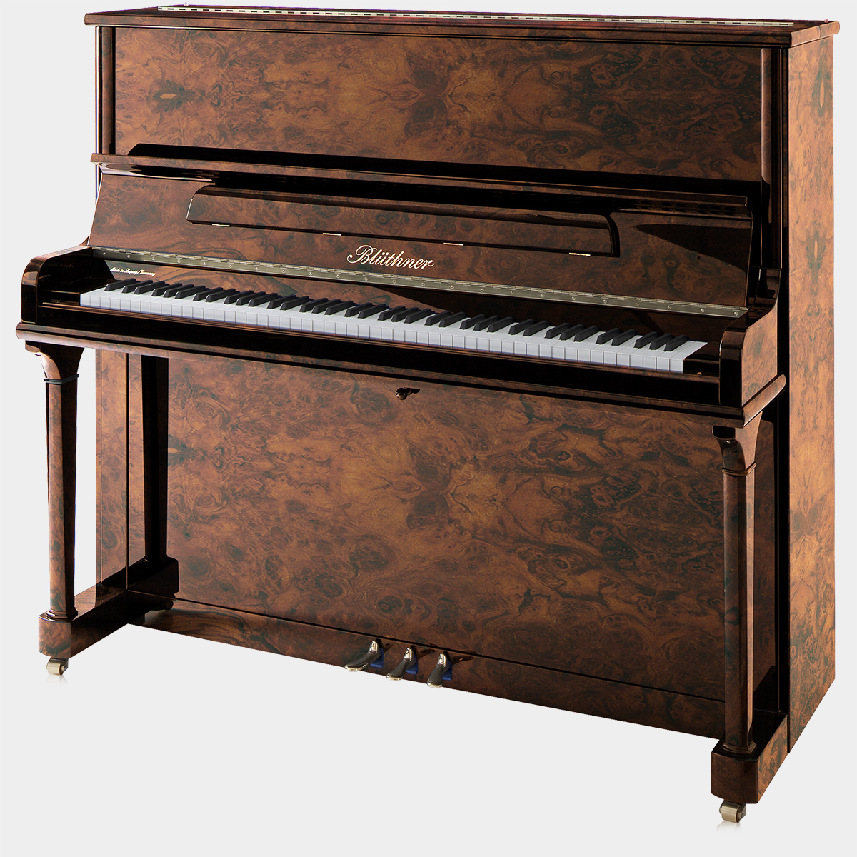 Blüthner Model B piano in Burl Walnut finish