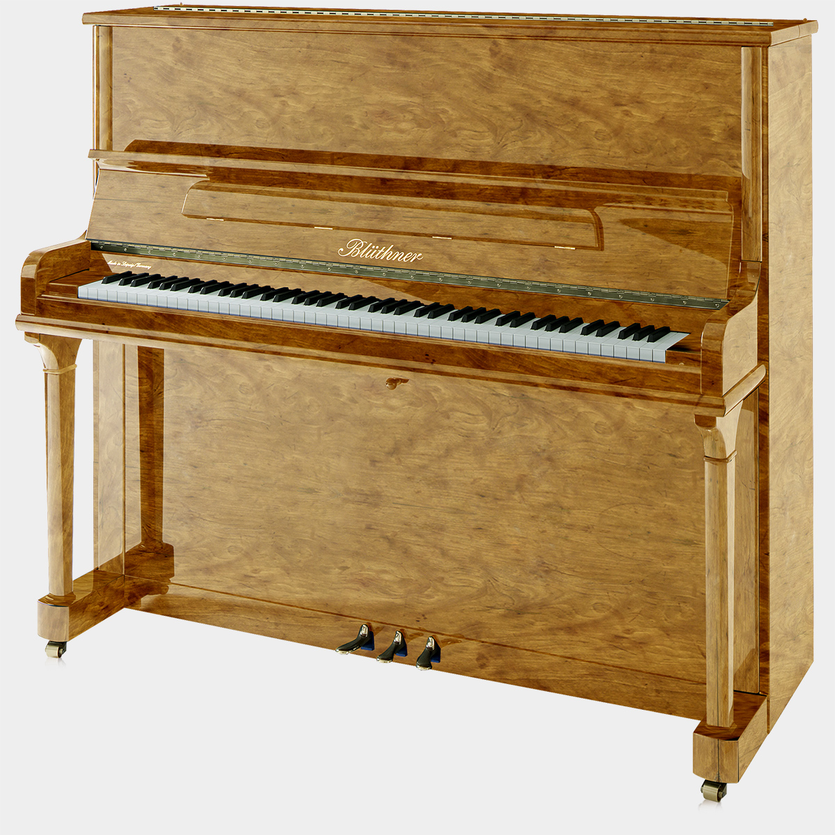 Blüthner Model B piano in Satinwood finish