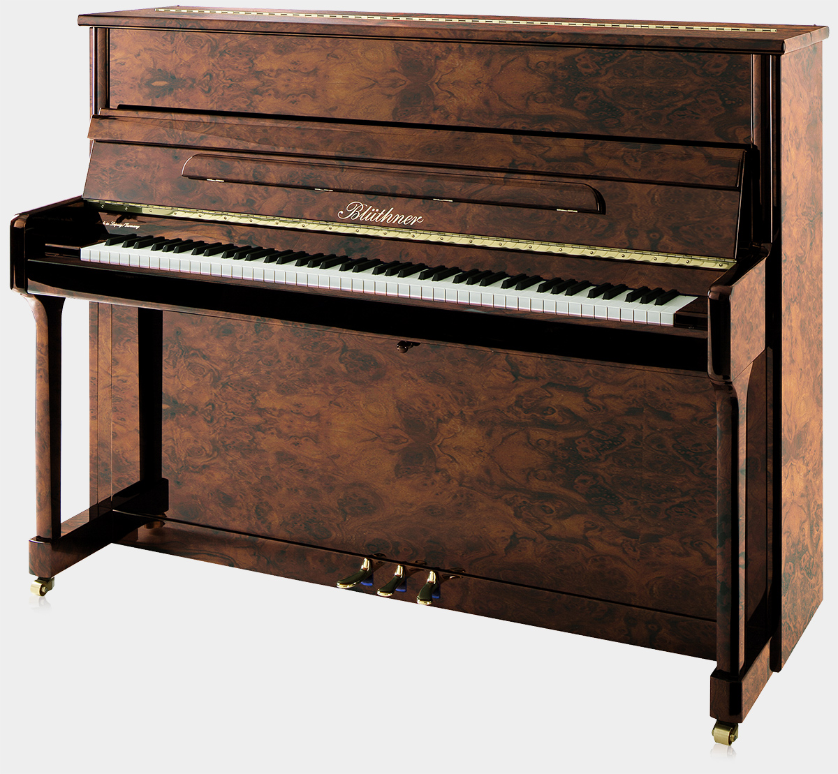 Blüthner Model C piano in Burl Walnut finish