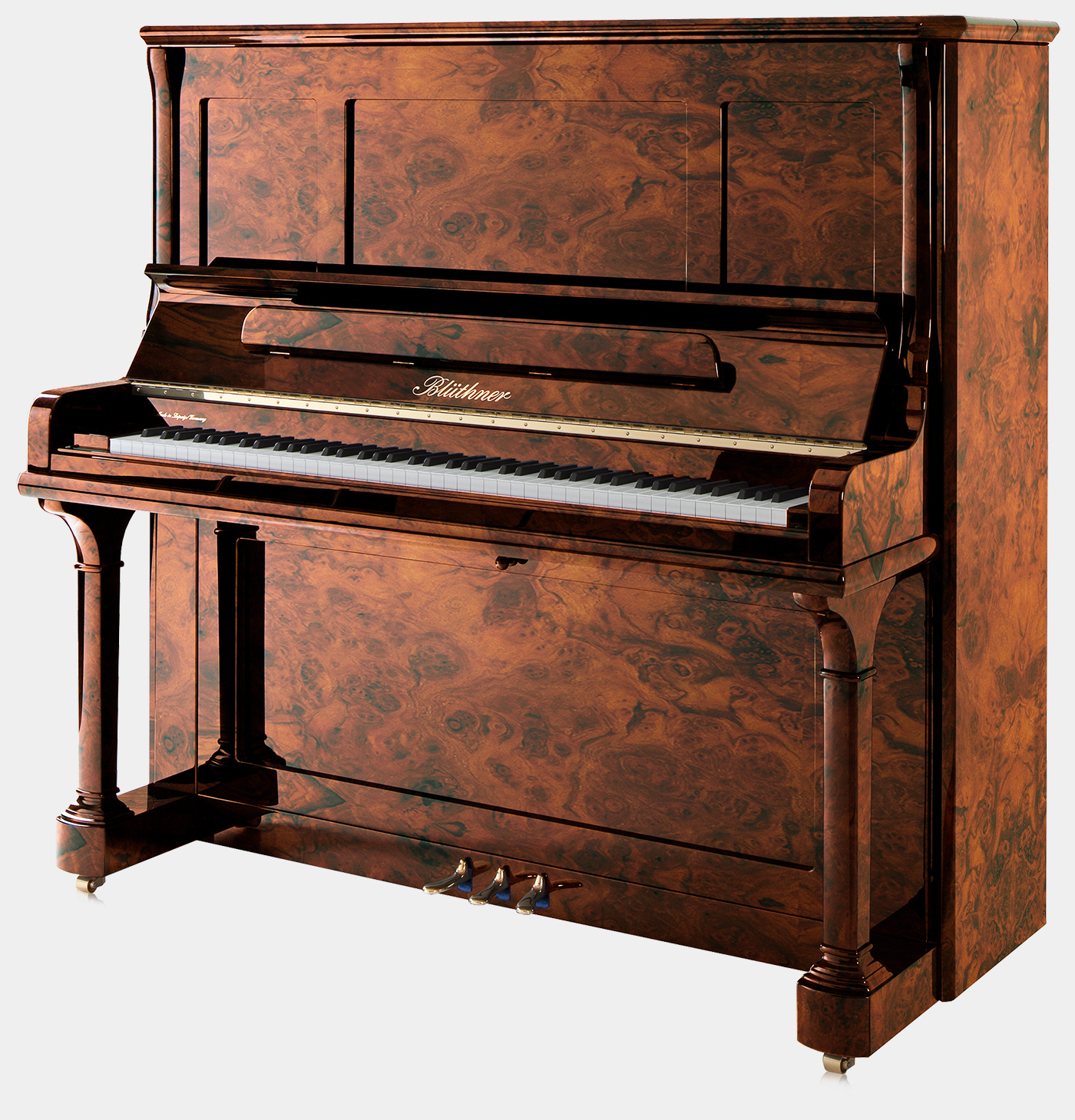 Blüthner Model S piano in Burl Walnut finish