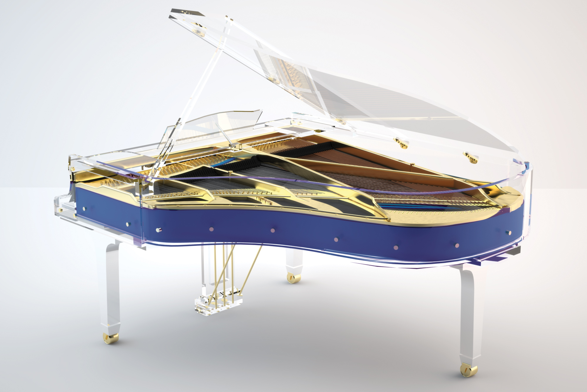 Crystal Elegance piano in blue