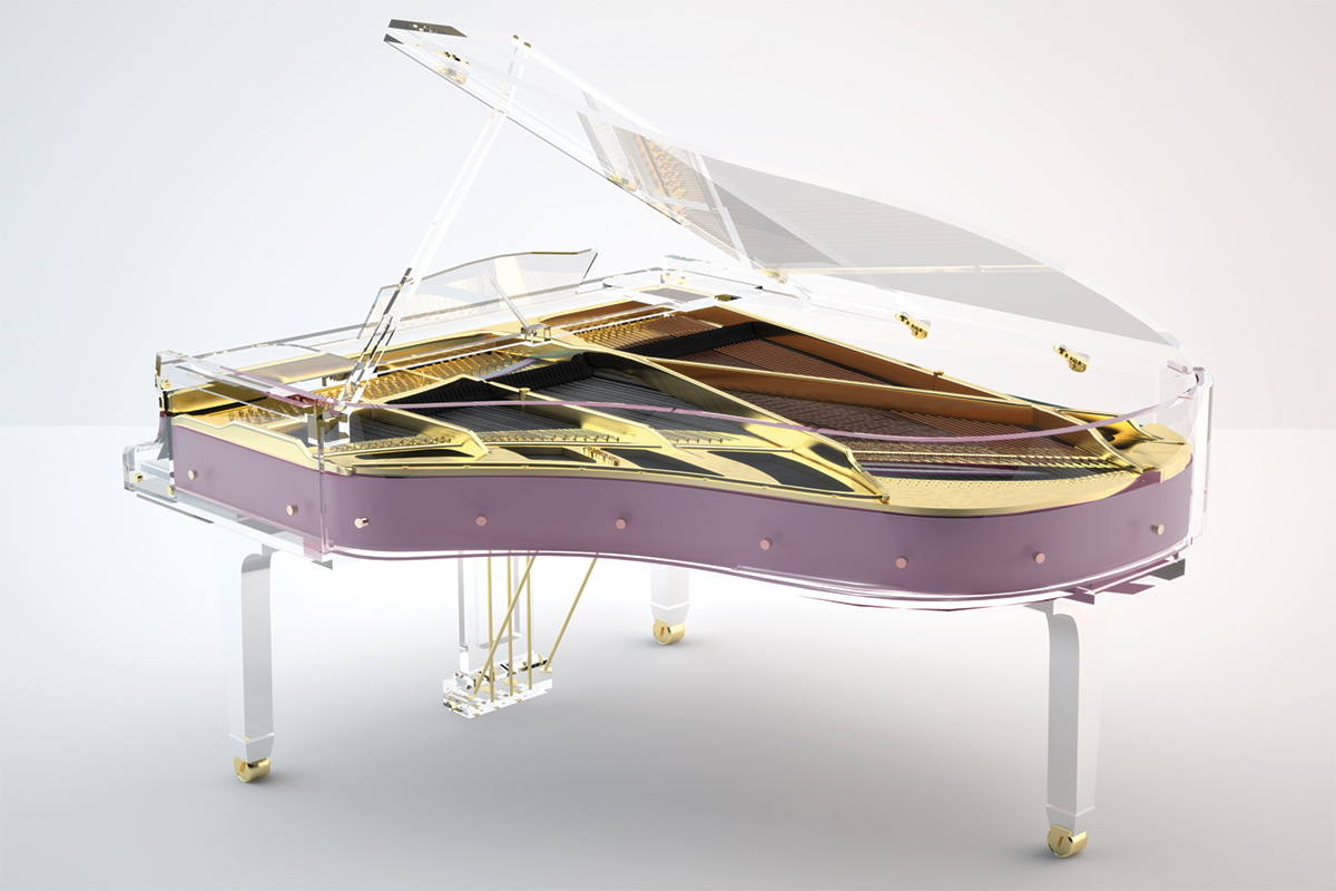 Crystal Elegance piano in purple