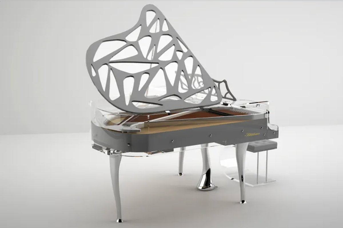 Crystal piano in grey