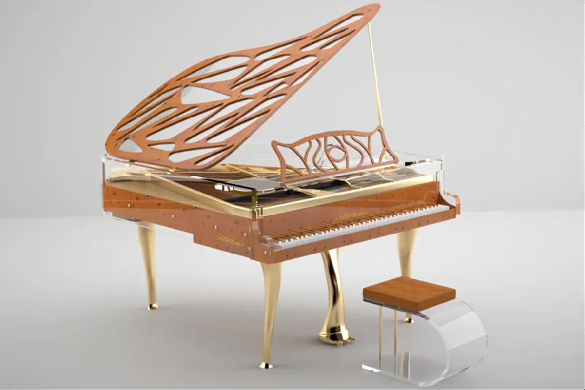 Crystal piano in red