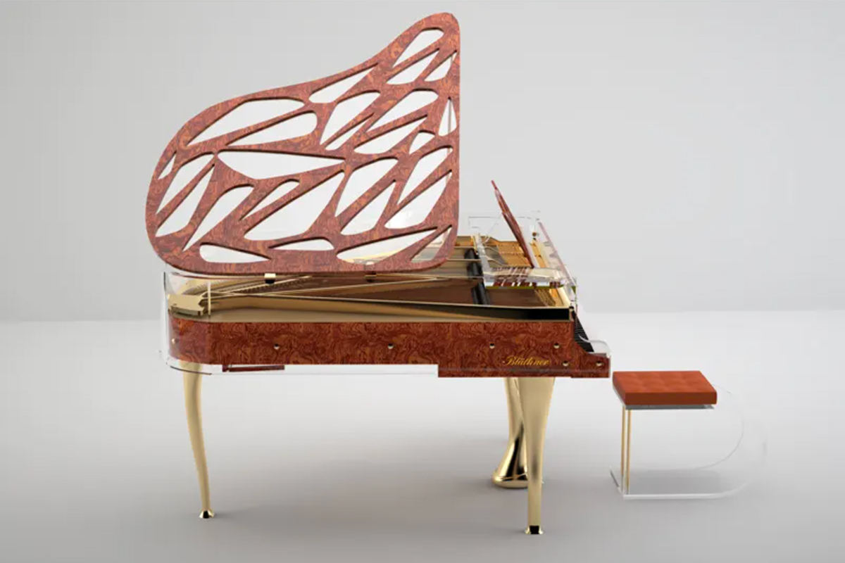 Crystal piano in brown