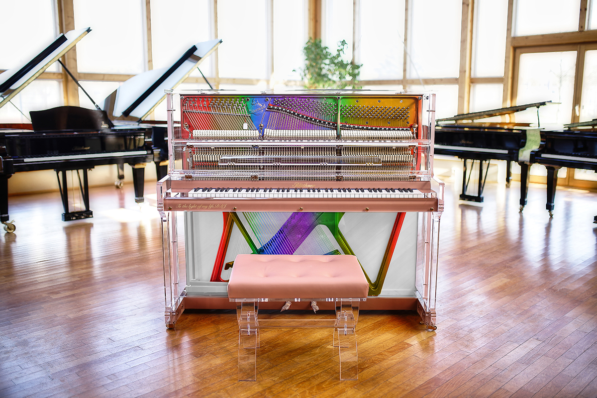 Crystal Elegance piano in blue