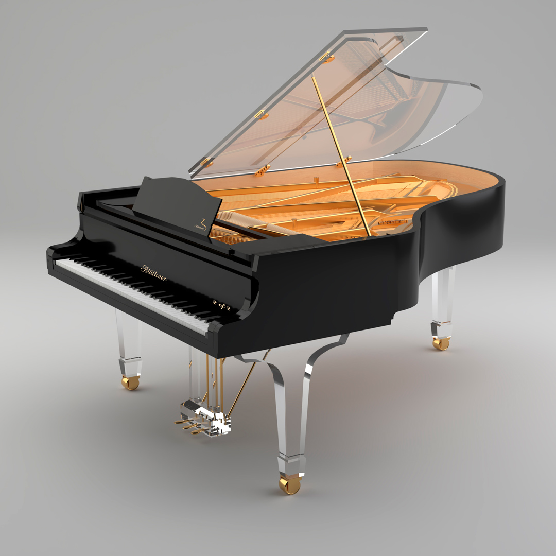 Translucid designer piano