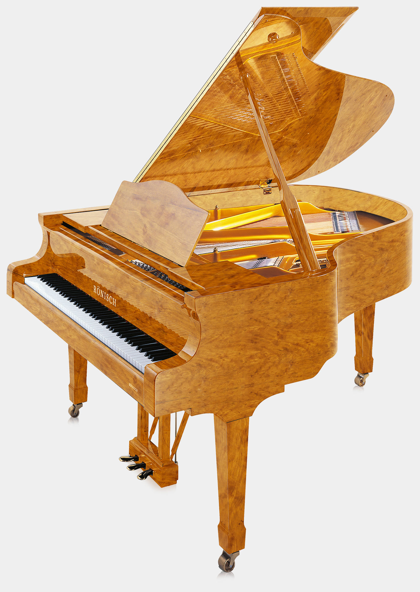 Rönisch 175k piano in Satinwood finish