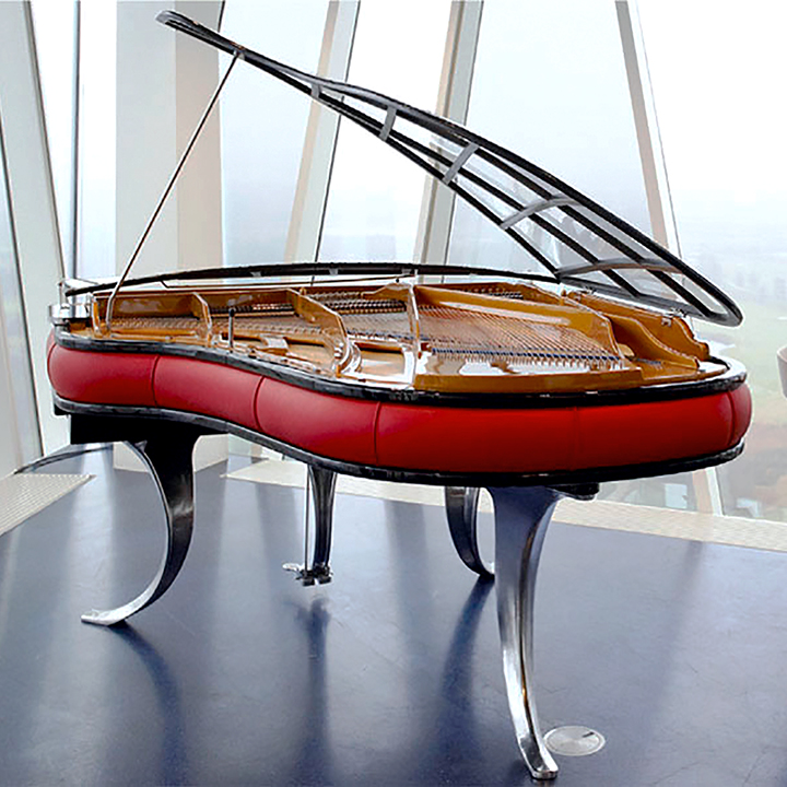 Blüthner PH Grand Piano red leather